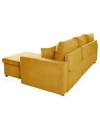 Divano con penisola reversibile funzione letto Golf tessuto senape 225x148x81H