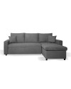 Divano con penisola reversibile funzione letto Golf tessuto grigio scuro 225x148x91H