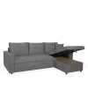 Divano con penisola reversibile funzione letto Golf tessuto grigio scuro 225x148x91H