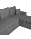 Divano con penisola reversibile funzione letto Golf tessuto grigio scuro 225x148x91H