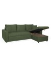 Divano con penisola reversibile funzione letto Golf tessuto verde muschio 225x148x81H