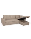 Divano con penisola reversibile funzione letto Golf tessuto tortora 225x148x91H