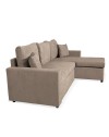 Divano con penisola reversibile funzione letto Golf tessuto tortora 225x148x91H
