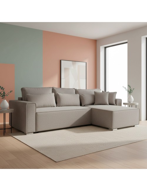 Divano Angolare Emily con Letto Easy Open, Contenitore e Penisola Reversibile – Comfort e Design per il Living