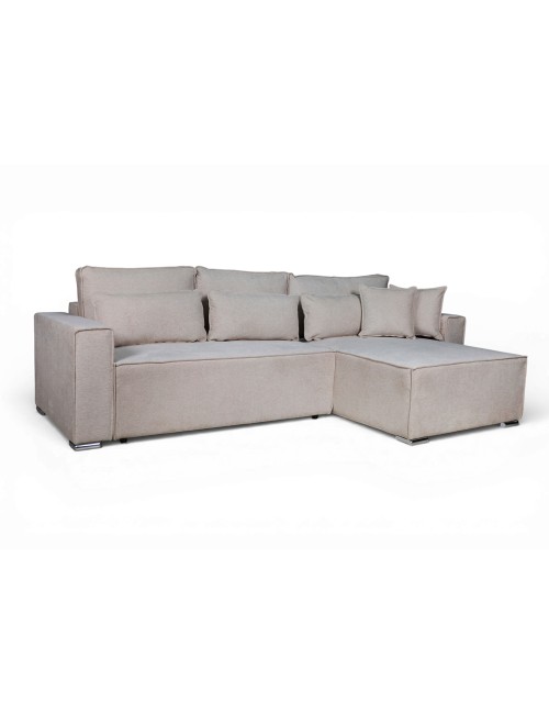 Divano Angolare Emily tortora con Letto Easy Open, Contenitore e Penisola Reversibile – Comfort e Design per il Living