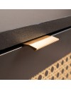 Comodino 2 cassetti con frontali effetto vimini Vienna61A colore nero