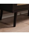 Comodino 2 cassetti con frontali effetto vimini Vienna61A colore nero