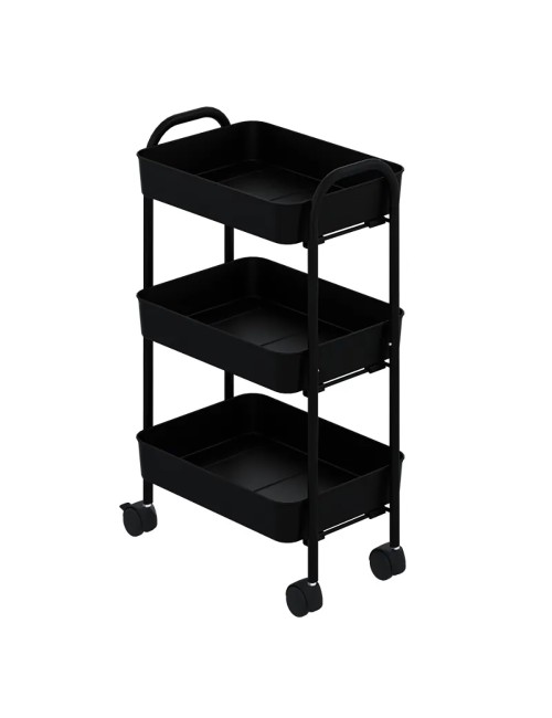 Carrello cucina 3 ripiani in metallo con ruote Tier