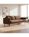 Divano 3 posti con funzione letto Abra 227x100.5x92H velluto colore marrone chiaro