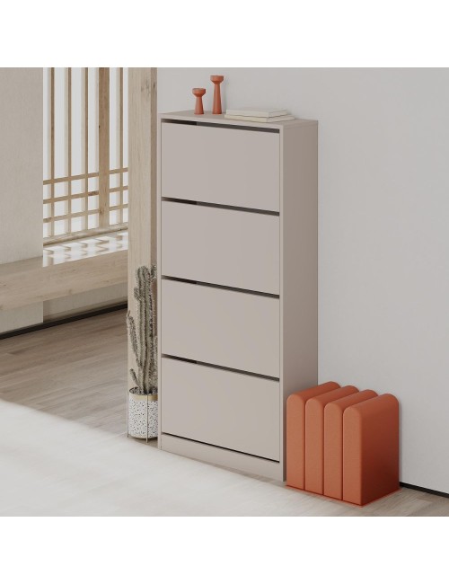 Scarpiera Quattro Ante a Ribalta SHC540OAK 73x26x154,5 Light Mocha Grigio