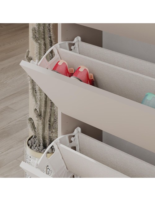 Scarpiera Quattro Ante a Ribalta SHC540OAK 73x26x154,5 Light Mocha Grigio