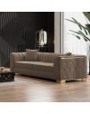Divano 2 posti in velluto marrone Vera Babyface06 170x95x80H