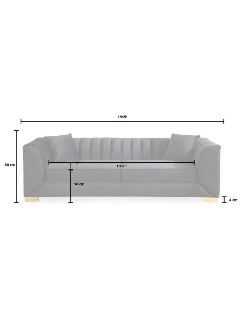 Divano 2 posti in velluto marrone Vera Babyface06 170x95x80H