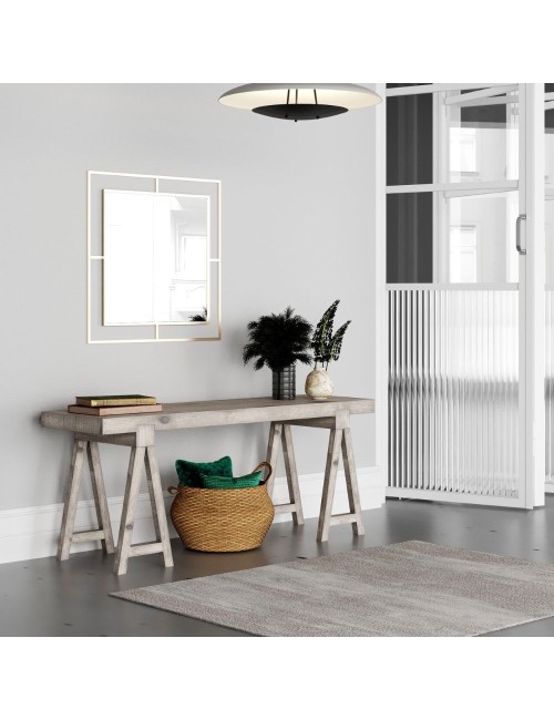 Specchio Quadrato con Doppia Cornice Corner in Metallo Colore Oro