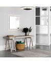 Specchio quadrato con doppia cornice Corner in metallo colore oro