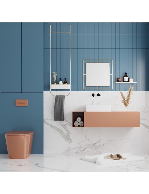 Specchio Quadrato con Doppia Cornice Corner in Metallo Colore Oro