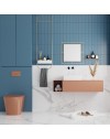 Specchio quadrato con doppia cornice Corner in metallo colore oro