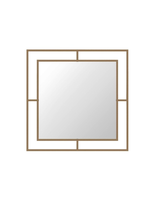Specchio Quadrato con Doppia Cornice Corner in Metallo Colore Oro