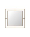 Specchio quadrato con doppia cornice Corner in metallo colore oro