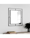 Specchio quadrato con doppia cornice Corner in metallo colore nero