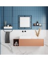 Specchio quadrato con doppia cornice Corner in metallo colore nero