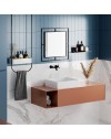 Specchio quadrato con doppia cornice Corner in metallo colore nero