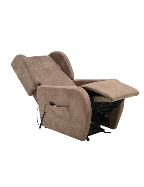 Poltrona Alzapersona Lift 2 Motori con Roller Bar e Tessuto Antimacchia Cappuccino – Comfort e Autonomia Quotidiana