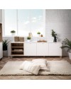 Madia 3 ante porta TV 200x35x64,5 Menorca57A colore bianco rovere