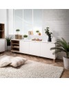 Madia 3 ante porta TV 200x35x64,5 Menorca57A colore bianco rovere