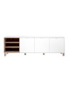 Madia 3 ante porta TV 200x35x64,5 Menorca57A colore bianco rovere