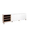 Madia 3 ante porta TV 200x35x64,5 Menorca57A colore bianco rovere