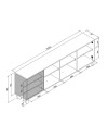 Madia 3 ante 200x35x64,5 Menorca57A colore bianco rovere
