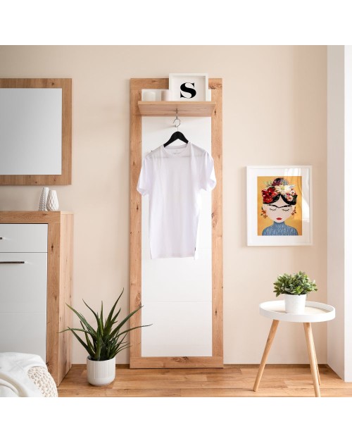 Pannello appendiabiti da ingresso Wien43 colore rovere bianco
