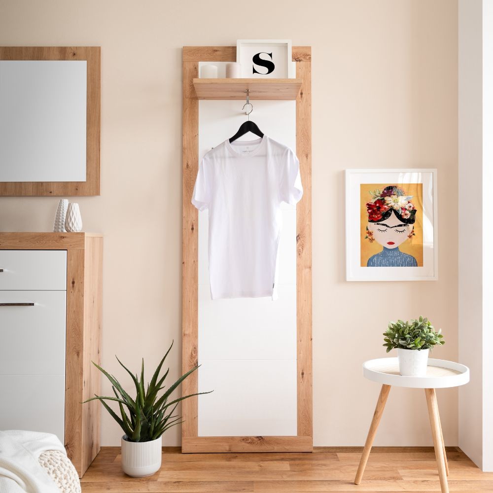 Pannello appendiabiti da ingresso Wien43 colore rovere bianco