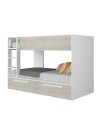 Letto a castello bianco consumato e bianco con cassettoni estraibili