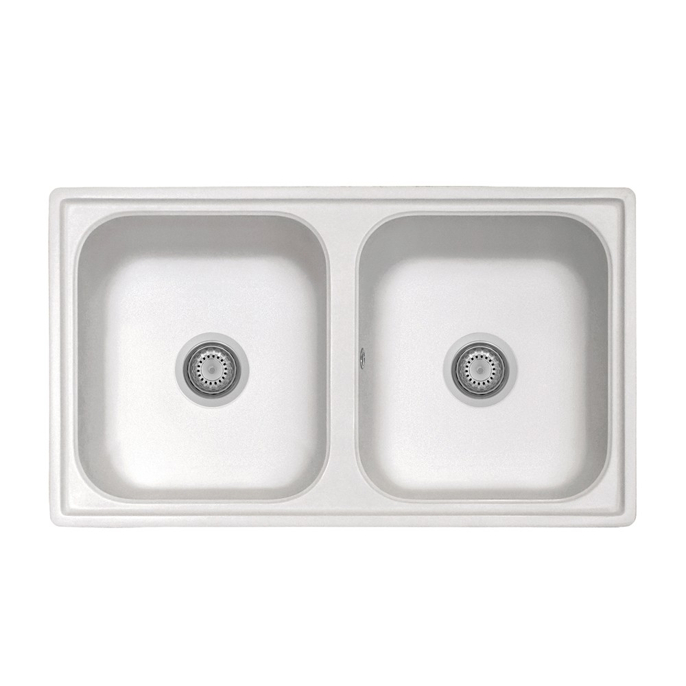 Lavello 2 vasche Granitovero862vbip bianco Samet