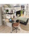 Letto a castello con scrivania 6885 colore bianco vintage antracite