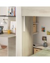 Letto a castello con scrivania 6885 colore bianco vintage antracite