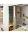 Letto a castello con scrivania 6885 colore bianco vintage antracite