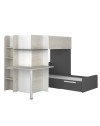 Letto a castello con scrivania 6885 colore bianco vintage antracite