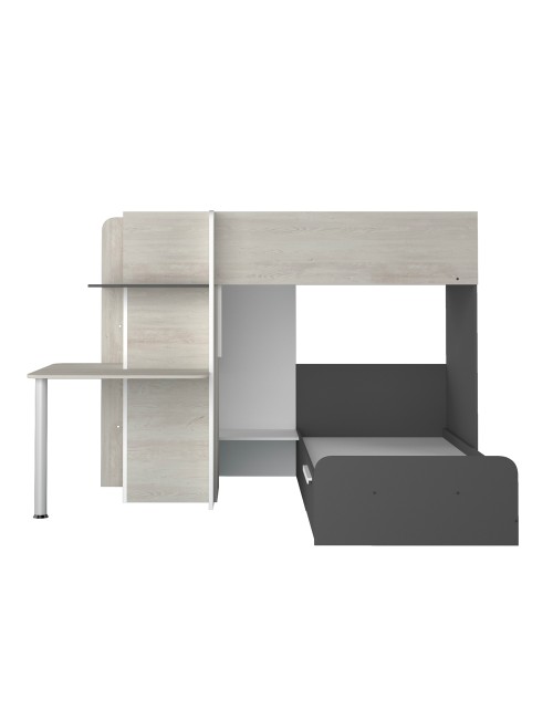 Letto a Castello con Scrivania 6885 Colore Bianco Vintage Antracite