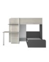 Letto a castello con scrivania 6885 colore bianco vintage antracite