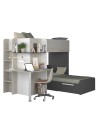 Letto a castello con scrivania 6885 colore bianco vintage antracite
