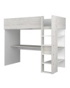 Letto a soppalco bianco consumato e bianco con scrivania 2278