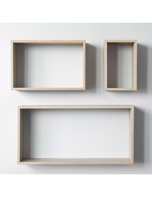 Set 3 Mensole da Parete Forma Rettangolare Shelvy Rec Rovere Sonoma