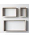 Set 3 mensole da parete forma rettangolare Shelvy Rec colore rovere sonoma