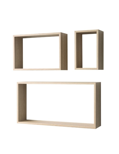 Set 3 Mensole da Parete Forma Rettangolare Shelvy Rec Rovere Sonoma