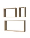 Set 3 mensole da parete forma rettangolare Shelvy Rec colore rovere sonoma