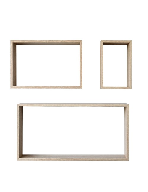 Set 3 Mensole da Parete Forma Rettangolare Shelvy Rec Rovere Sonoma