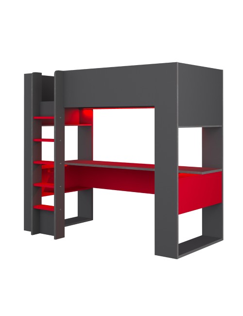 Letto a Castello con Scrivania 5050 Colore Antracite Rosso Prezzo